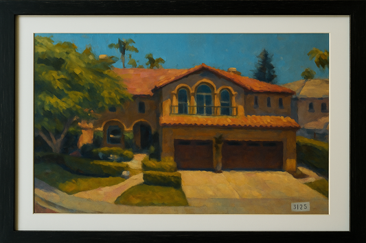 Hopper–Inspired 11×14 Framed Print, Featuring an 8×10 Portrait of Your Client’s New Home