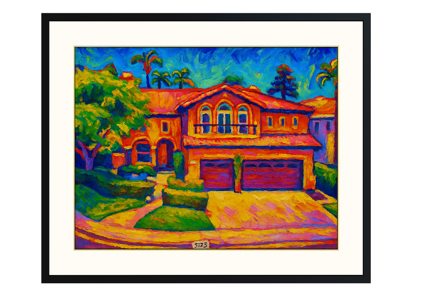 Matisse–Inspired 11×14 Framed Print, Featuring an 8×10 Bold and Colorful Home Portrait