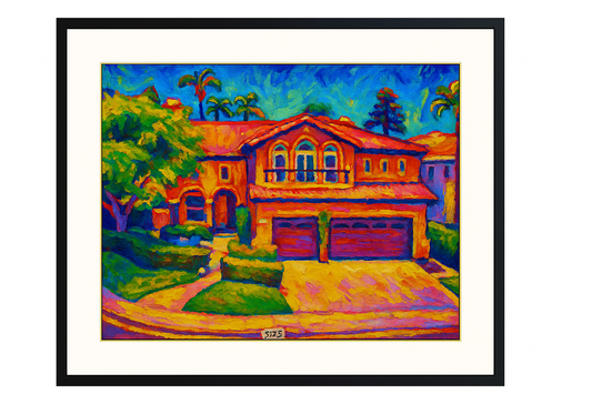 Matisse–Inspired 11×14 Framed Print, Featuring an 8×10 Bold and Colorful Home Portrait
