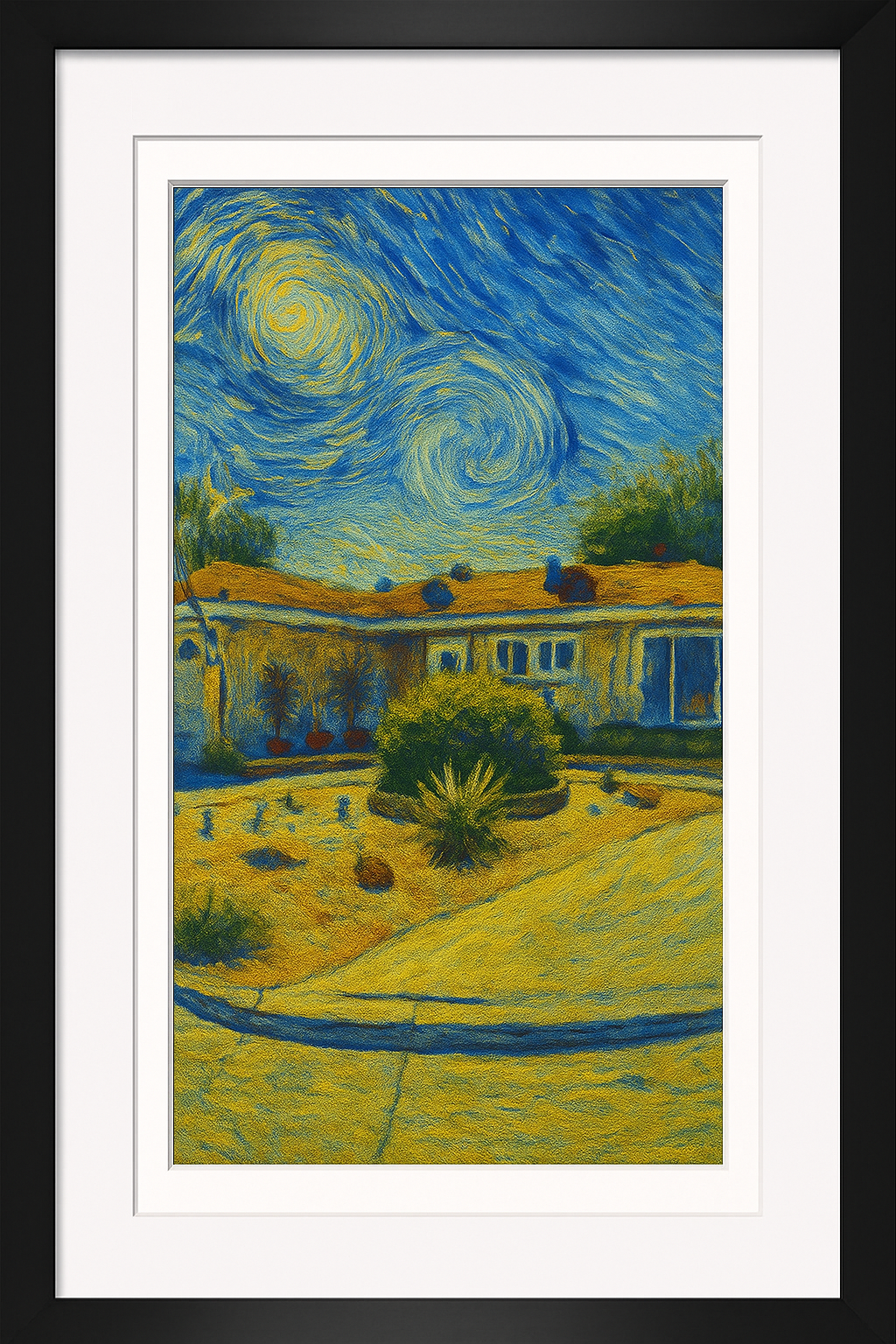 Van Gogh–Inspired 11×14 Framed Print, Featuring an 8×10 Portrait of Your Client’s New Home