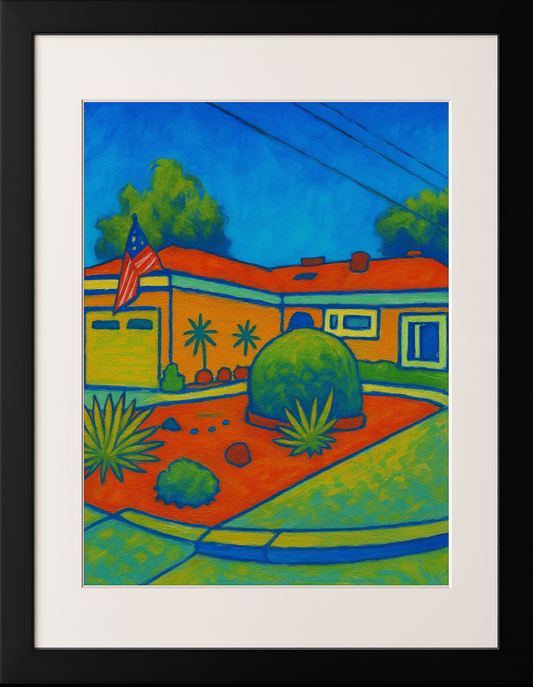 Matisse–Inspired 11×14 Framed Print, Featuring an 8×10 Bold and Colorful Home Portrait